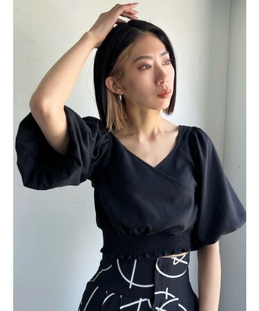 カシュクールギャザートップス｜エモダの通販｜&mall（アンドモール 