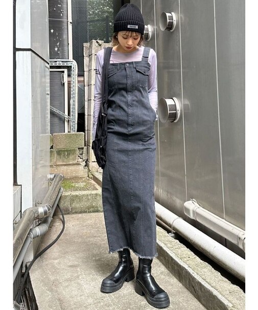 フィットデニムワンピース