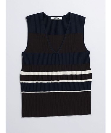 【VEQUM】SWITCHING KNIT VEST