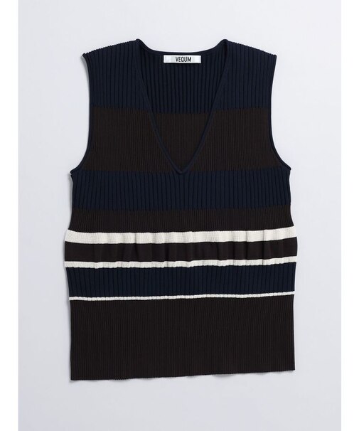 【VEQUM】SWITCHING KNIT VEST