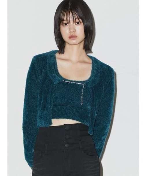 シャギーコンパクトツインセット