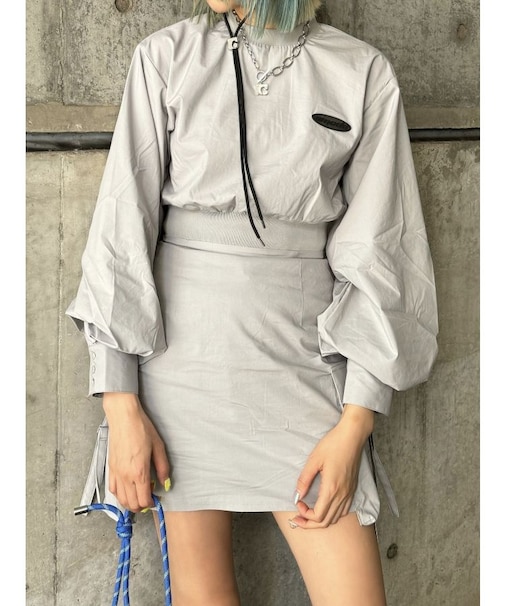 ナイロンパフミニワンピース