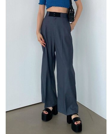 ハイウエストベルトパンツ