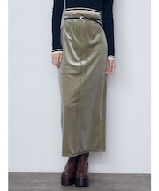 【WEB限定】ハイウエストベルトベロアスカート