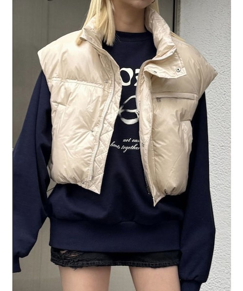 美品☆エコファーダウンベスト ファー付きダウンベスト フリーサイズ - INOYA 井野屋