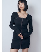 プレーティングリブジップワンピース