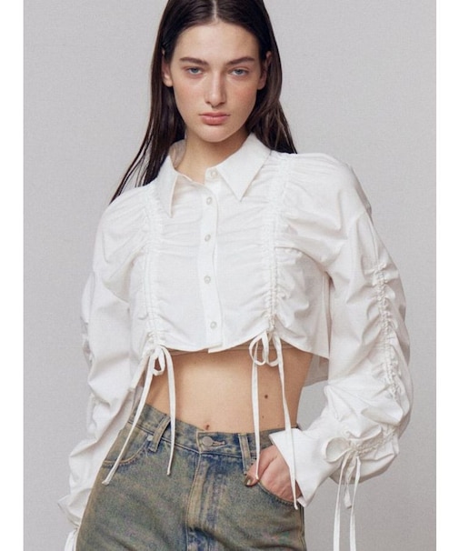 ストリングリボンショートシャツ