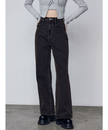 カットオフジャストウエストジーンズ