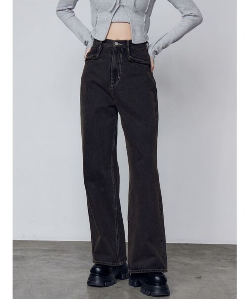 カットオフジャストウエストジーンズ