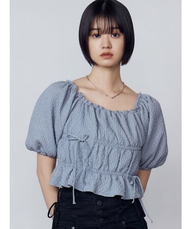 2WAYギャザーショルダートップ