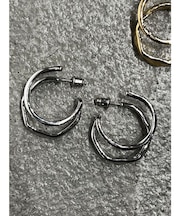 ニュアンスダブルフープピアス