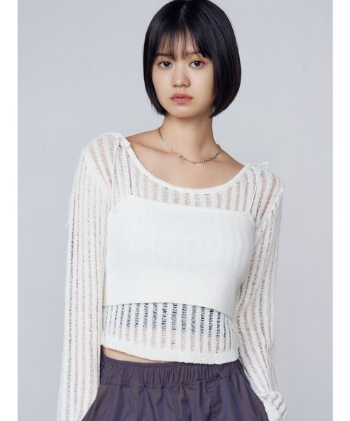 レイヤードシアーニット