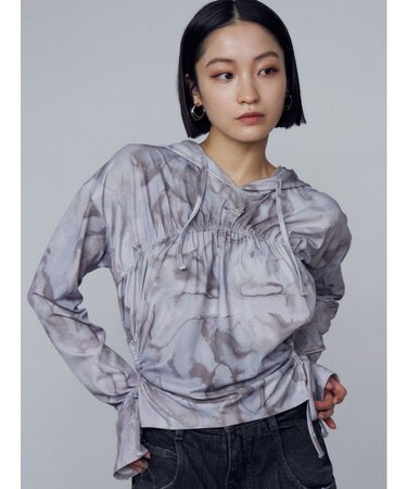 ホールギャザーリボントップ