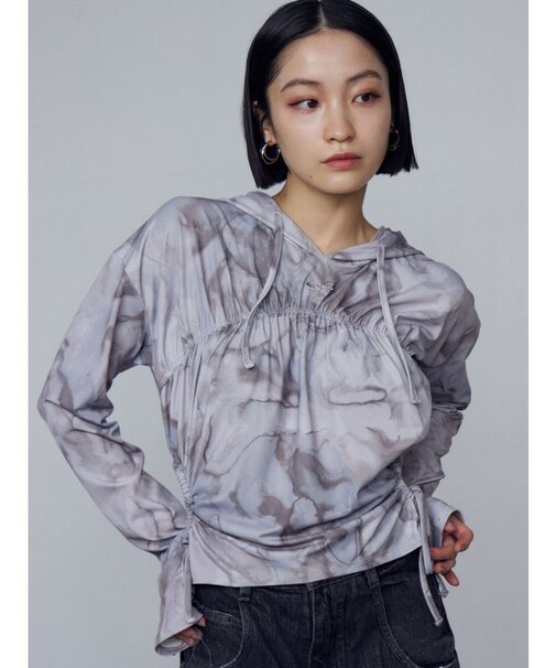 ホールギャザーリボントップ