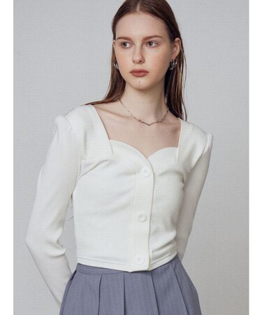 フロントボタンショートトップ