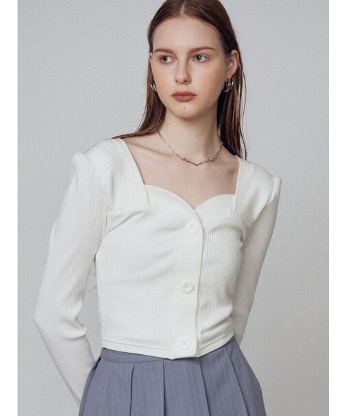 フロントボタンショートトップ