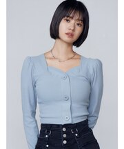 フロントボタンショートトップ