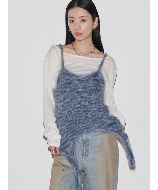 【VEQUM】MIXTURE HALTER KNIT