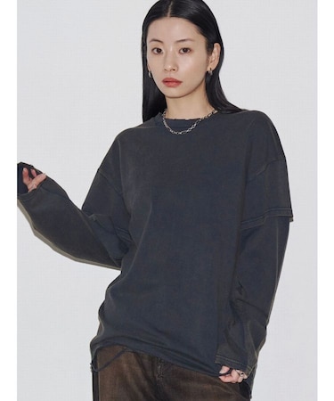 【VEQUM】LAYERED OVER LONG SLEEVE T SHIRT
