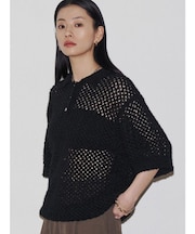 【VEQUM】OPEN WORK POLO KNIT