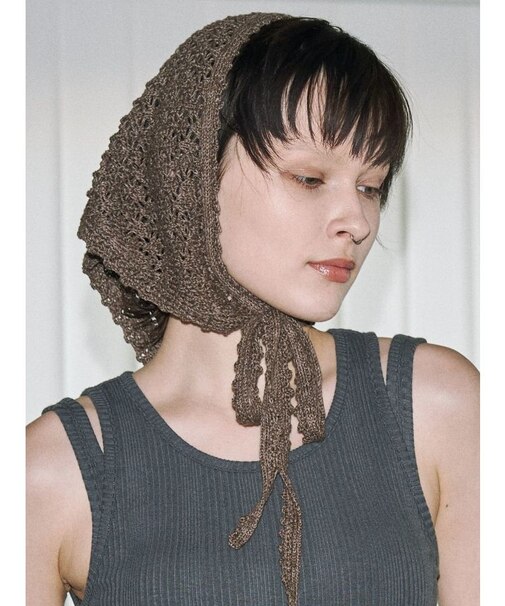 【VEQUM】CROCHET LACE HAIR BANDANA
