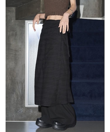 【VEQUM】MAXI WRAP SKIRT