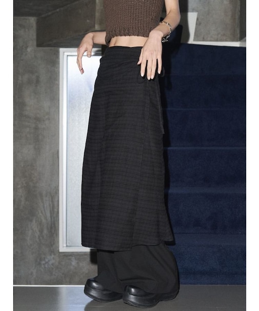 【VEQUM】MAXI WRAP SKIRT