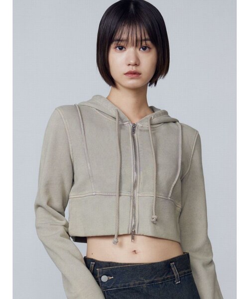 EMODA ショートレイヤードフーディー ショートパーカー ショートレイヤードフーディー｜エモダの通販｜&mall（アンド