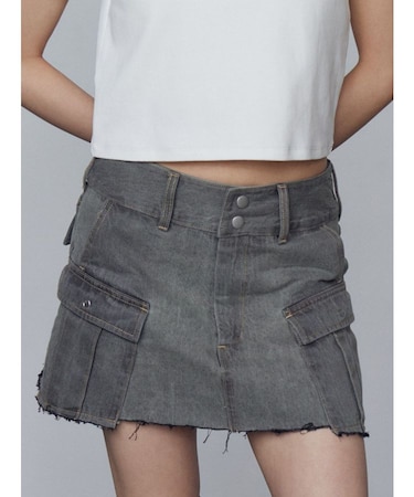 デニムボックスミニスカート