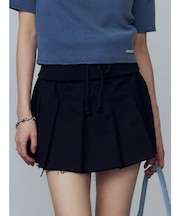 リブワイドプリーツスカート