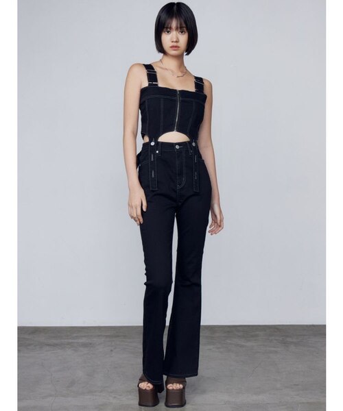 EMODA　コルセットハングデニムサロペット コルセットハングデニムサロペット｜エモダの通販｜&mall