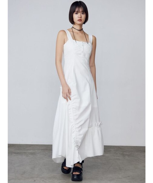 アシンメトリードローマキシワンピース