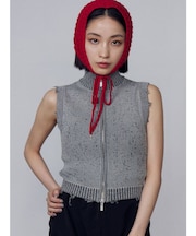 プレーティングクラッシュリブニットタンクトップ