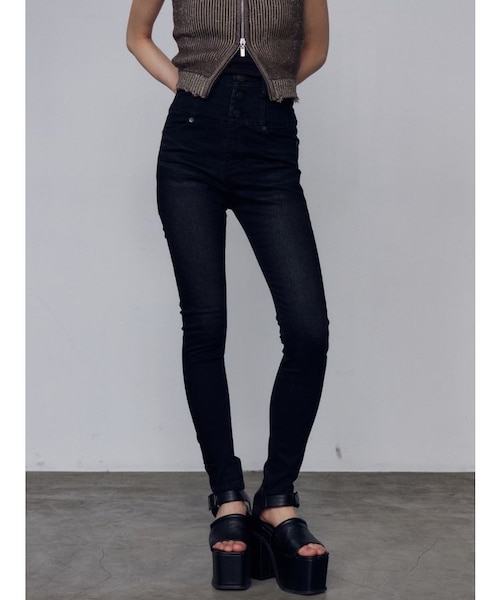 ハングリボンフレアハイウエストパギンス｜エモダの通販｜&mall