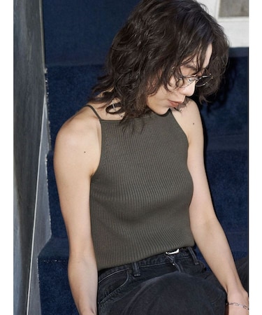【VEQUM】RIB HALTER NECK TOPS