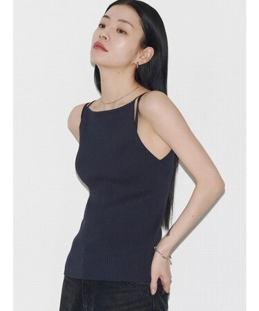 【VEQUM】RIB HALTER NECK TOPS
