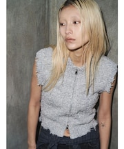 【VEQUM】FRINGE MIX KNIT TANK TOP