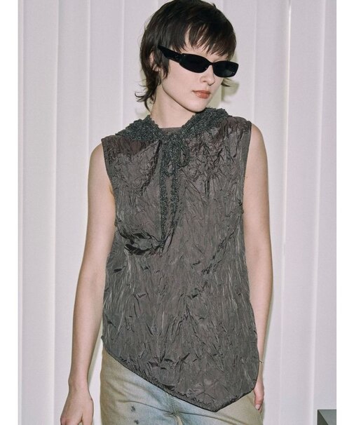 【VEQUM】CRASH WRINKLE TOPS