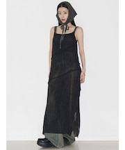 【VEQUM】CHAMBRAY SHEER MAXI ONE PIECE