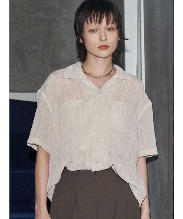 【VEQUM】SHEER BOXY SHIRT
