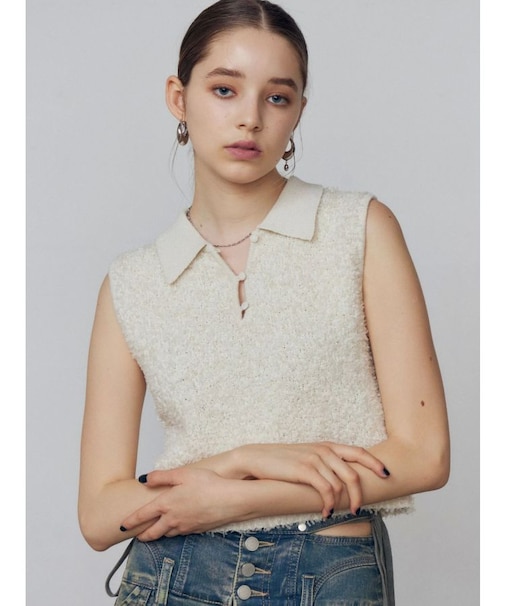 フリンジヤーンタンクトップ