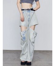 サイドオープンルーズジーンズ