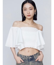 ペタルスリーブショートトップ