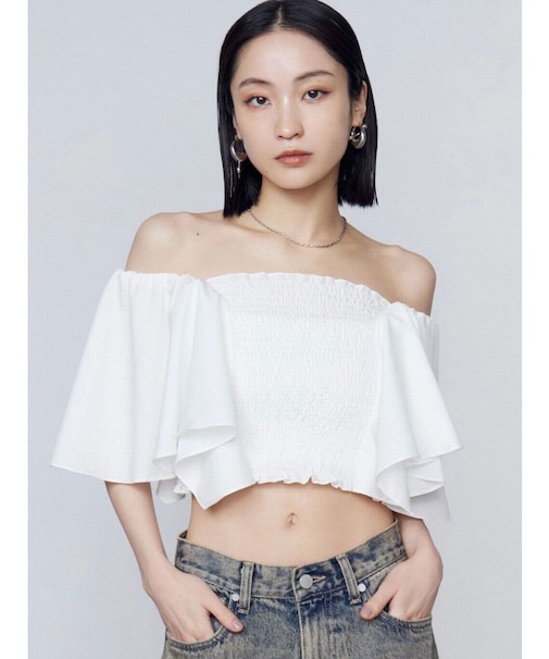 ペタルスリーブショートトップ