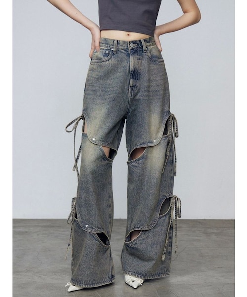 EMODA カットアウトルーズジーンズ カットアウトルーズジーンズ｜エモダの通販｜&mall（アンドモール