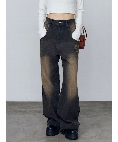 EMODA リボングラフィックルーズジーンズ リボングラフィックルーズジーンズ｜エモダの通販｜&mall（アンド