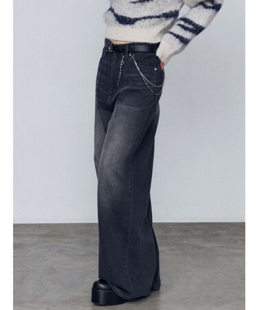 アートステッチワイドルーズジーンズ