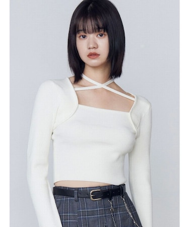 レイヤーコンパクトチョーカーニット