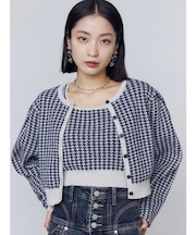 ハウンズトゥースツインニット