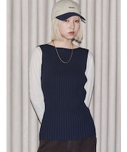 【VEQUM】WIDE RIB KNIT TT
